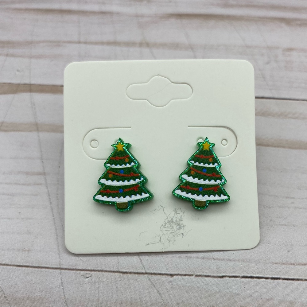 Acrylic Christmas Tree Earrings